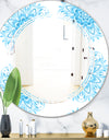 Circular Geometric In Blue - Modern Round or Oval Wall Mirror - Triple C