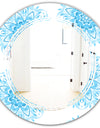 Circular Geometric In Blue - Modern Round or Oval Wall Mirror - Triple C