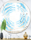 Porch Den 'Circular Geometric In Blue - Wall Mirror