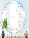 Circular Geometric In Blue - Modern Round or Oval Wall Mirror - Triple C