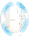 Circular Geometric In Blue - Modern Round or Oval Wall Mirror - Triple C