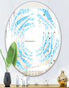 Porch Den 'Circular Geometric In Blue - Wall Mirror