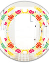 Retro Circular Pattern VII - Modern Round or Oval Wall Mirror - Space