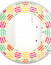 Retro Circular Pattern VII - Modern Round or Oval Wall Mirror - Wave