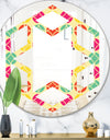 Retro Circular Pattern VII - Modern Round or Oval Wall Mirror - Hexagon Star