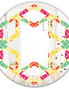 Retro Circular Pattern VII - Modern Round or Oval Wall Mirror - Hexagon Star