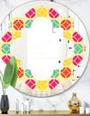 Retro Circular Pattern VII - Modern Round or Oval Wall Mirror - Quatrefoil