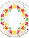 Retro Circular Pattern VII - Modern Round or Oval Wall Mirror - Quatrefoil