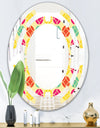 Retro Circular Pattern VII - Modern Round or Oval Wall Mirror - Space