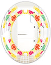 Retro Circular Pattern VII - Modern Round or Oval Wall Mirror - Space