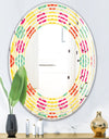 Retro Circular Pattern VII - Modern Round or Oval Wall Mirror - Wave