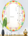 Retro Circular Pattern VII - Modern Round or Oval Wall Mirror - Triple C