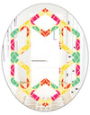 Retro Circular Pattern VII - Modern Round or Oval Wall Mirror - Hexagon Star
