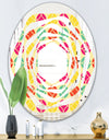 Retro Circular Pattern VII - Modern Round or Oval Wall Mirror - Whirl