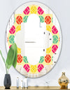 Retro Circular Pattern VII - Modern Round or Oval Wall Mirror - Quatrefoil