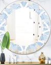 Japanese style Half - Modern Round or Oval Wall Mirror - Leaves