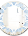 Japanese style Half - Modern Round or Oval Wall Mirror - Leaves