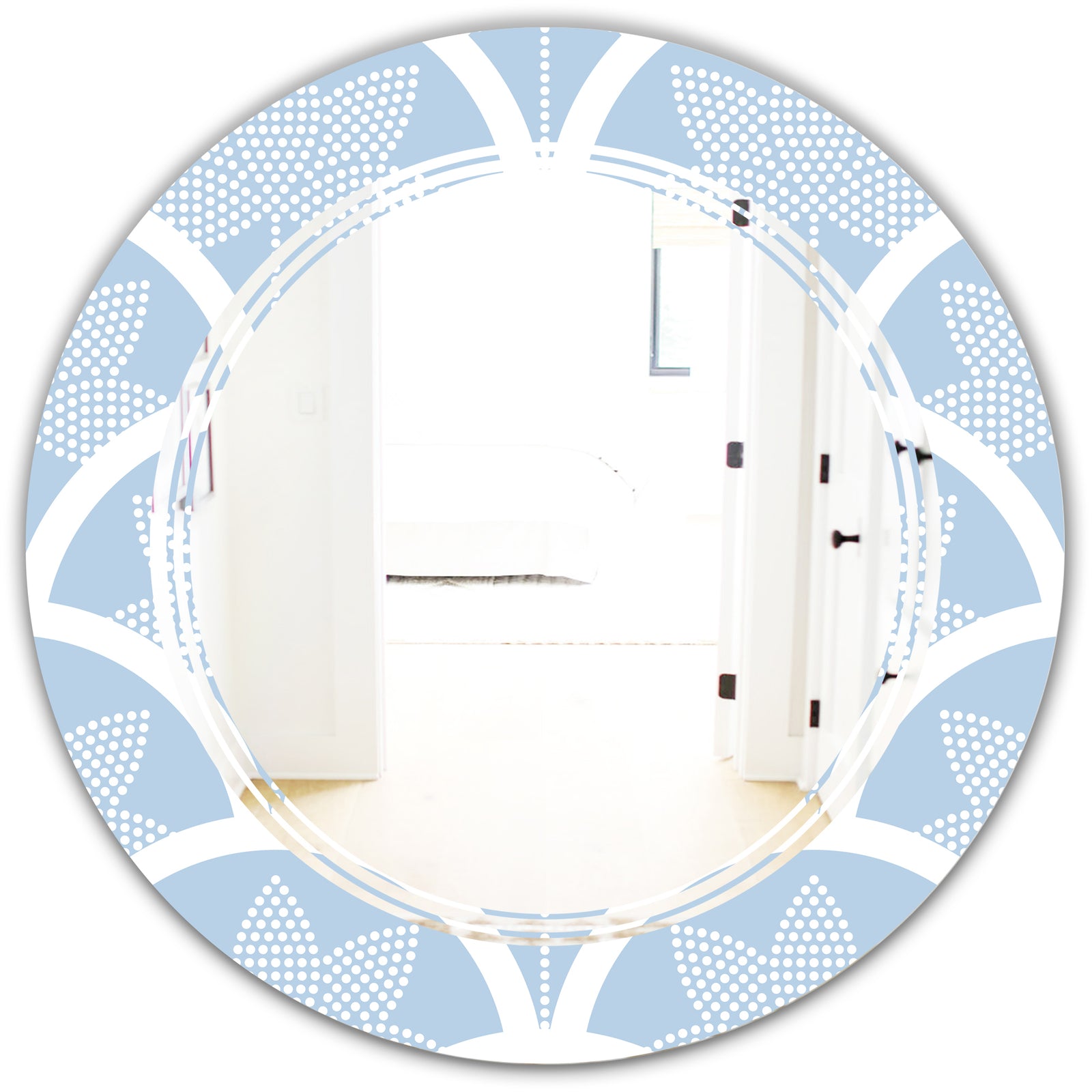 Japanese style Half - Modern Round or Oval Wall Mirror - Triple C