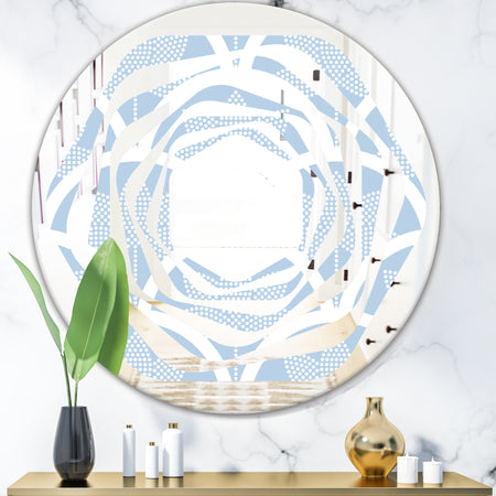 Japanese style Half - Modern Round or Oval Wall Mirror - Whirl