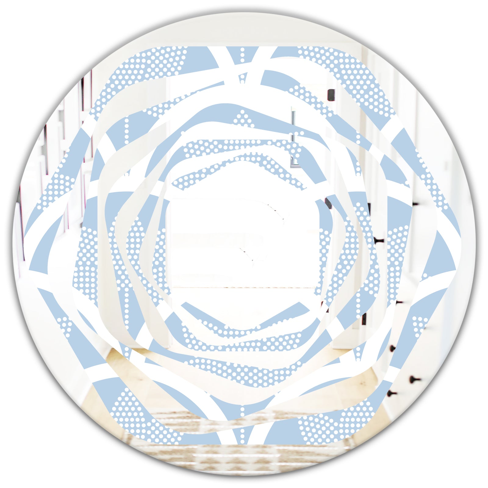 Japanese style Half - Modern Round or Oval Wall Mirror - Whirl