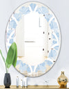Japanese style Half - Modern Round or Oval Wall Mirror - Leaves