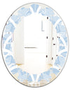 Japanese style Half - Modern Round or Oval Wall Mirror - Leaves