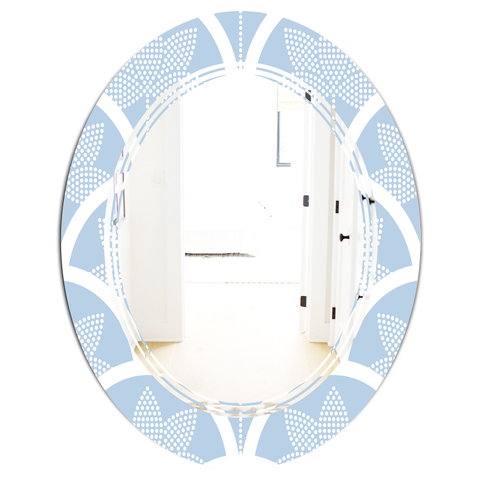 Japanese style Half - Modern Round or Oval Wall Mirror - Triple C