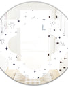 Golden Geometrical Diamond Pattern III - Modern Round or Oval Wall Mirror - Quatrefoil