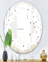 Golden Geometrical Diamond Pattern III - Modern Round or Oval Wall Mirror - Quatrefoil