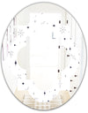 Golden Geometrical Diamond Pattern III - Modern Round or Oval Wall Mirror - Quatrefoil