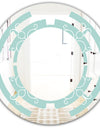 Turquoise Minimal Ornament - Modern Round or Oval Wall Mirror - Space