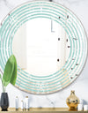 Turquoise Minimal Ornament - Modern Round or Oval Wall Mirror - Wave