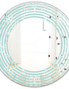 Turquoise Minimal Ornament - Modern Round or Oval Wall Mirror - Wave