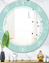Turquoise Minimal Ornament - Modern Round or Oval Wall Mirror - Triple C