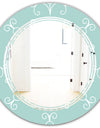 Turquoise Minimal Ornament - Modern Round or Oval Wall Mirror - Triple C