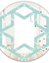 Turquoise Minimal Ornament - Modern Round or Oval Wall Mirror - Hexagon Star
