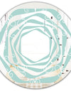 Turquoise Minimal Ornament - Modern Round or Oval Wall Mirror - Whirl