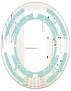 Turquoise Minimal Ornament - Modern Round or Oval Wall Mirror - Space