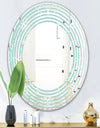 Turquoise Minimal Ornament - Modern Round or Oval Wall Mirror - Wave