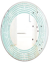 Turquoise Minimal Ornament - Modern Round or Oval Wall Mirror - Wave