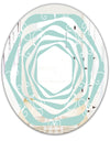Turquoise Minimal Ornament - Modern Round or Oval Wall Mirror - Whirl