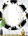 Monochrome Geometric Pattern V - Modern Round or Oval Wall Mirror - Triple C
