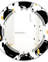 Monochrome Geometric Pattern V - Modern Round or Oval Wall Mirror - Triple C
