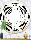Monochrome Geometric Pattern V - Modern Round or Oval Wall Mirror - Whirl