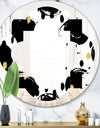 Monochrome Geometric Pattern V - Modern Round or Oval Wall Mirror - Quatrefoil