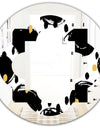 Monochrome Geometric Pattern V - Modern Round or Oval Wall Mirror - Quatrefoil