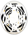 Monochrome Geometric Pattern V - Modern Round or Oval Wall Mirror - Whirl