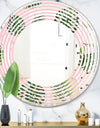 Palm Tropical leaves pattern. - Modern Round or Oval Wall Mirror - Wave