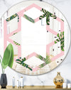 Palm Tropical leaves pattern. - Modern Round or Oval Wall Mirror - Hexagon Star