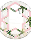 Palm Tropical leaves pattern. - Modern Round or Oval Wall Mirror - Hexagon Star